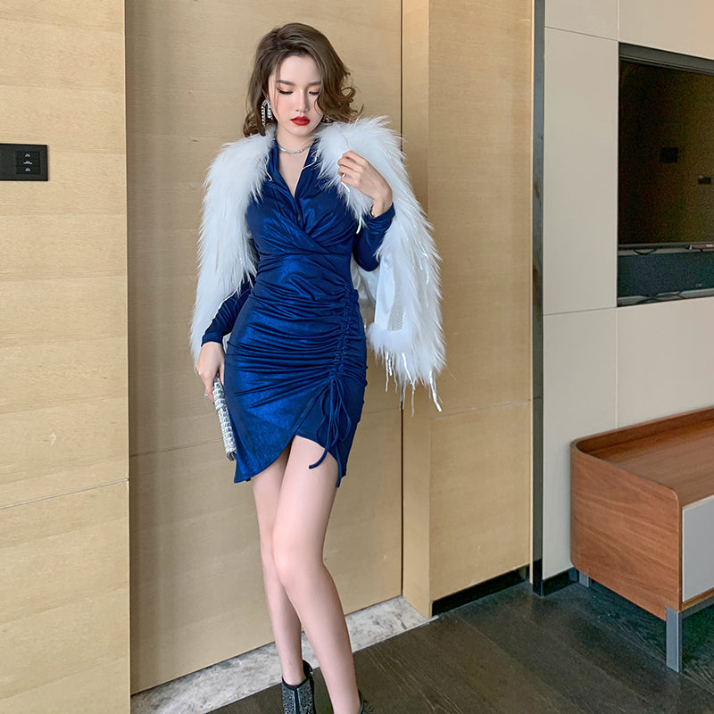 Navy Blue Bodycon Party Dress