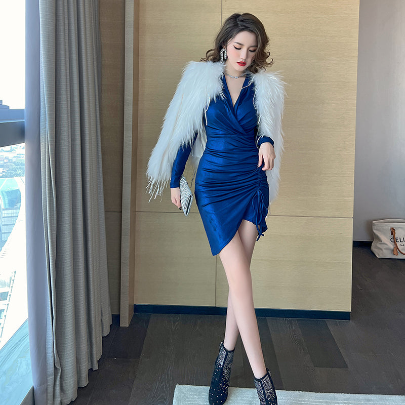 Navy Blue Bodycon Party Dress