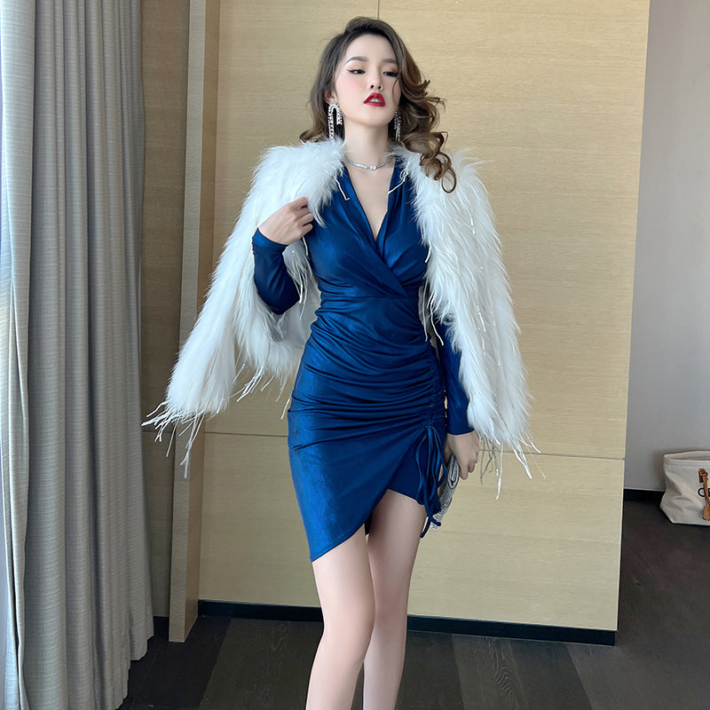 Navy Blue Bodycon Party Dress